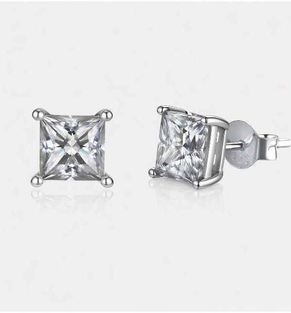 Moissanite Princess Cut Earrings