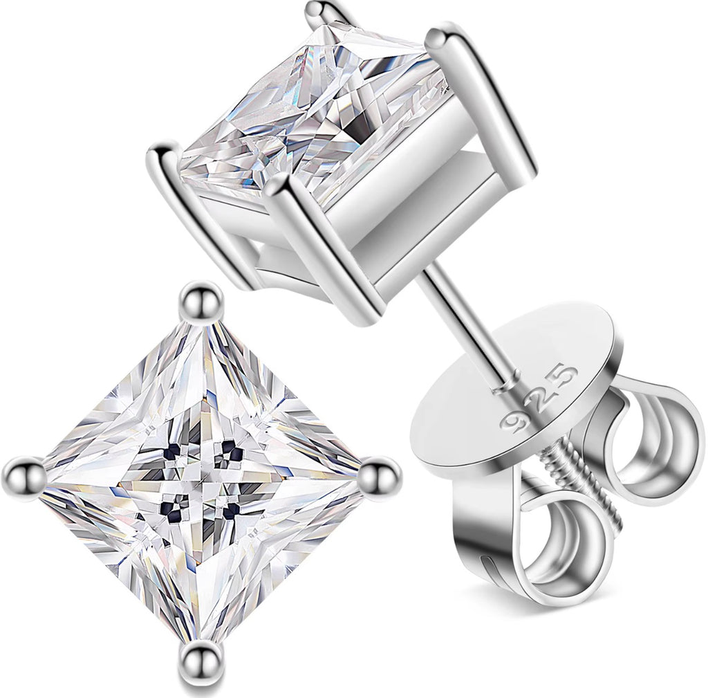 Moissanite Princess Cut Earrings