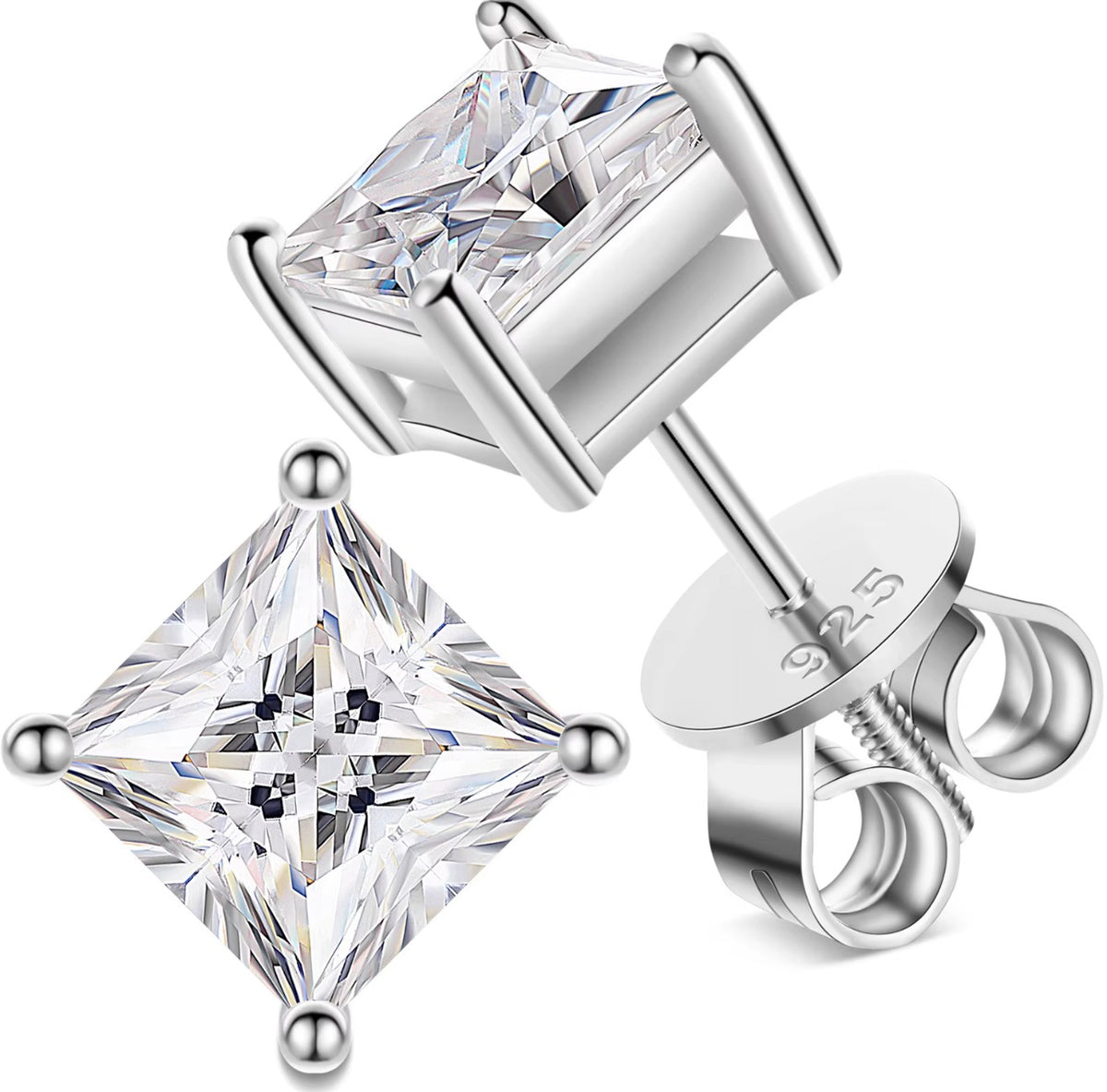 Moissanite Princess Cut Earrings