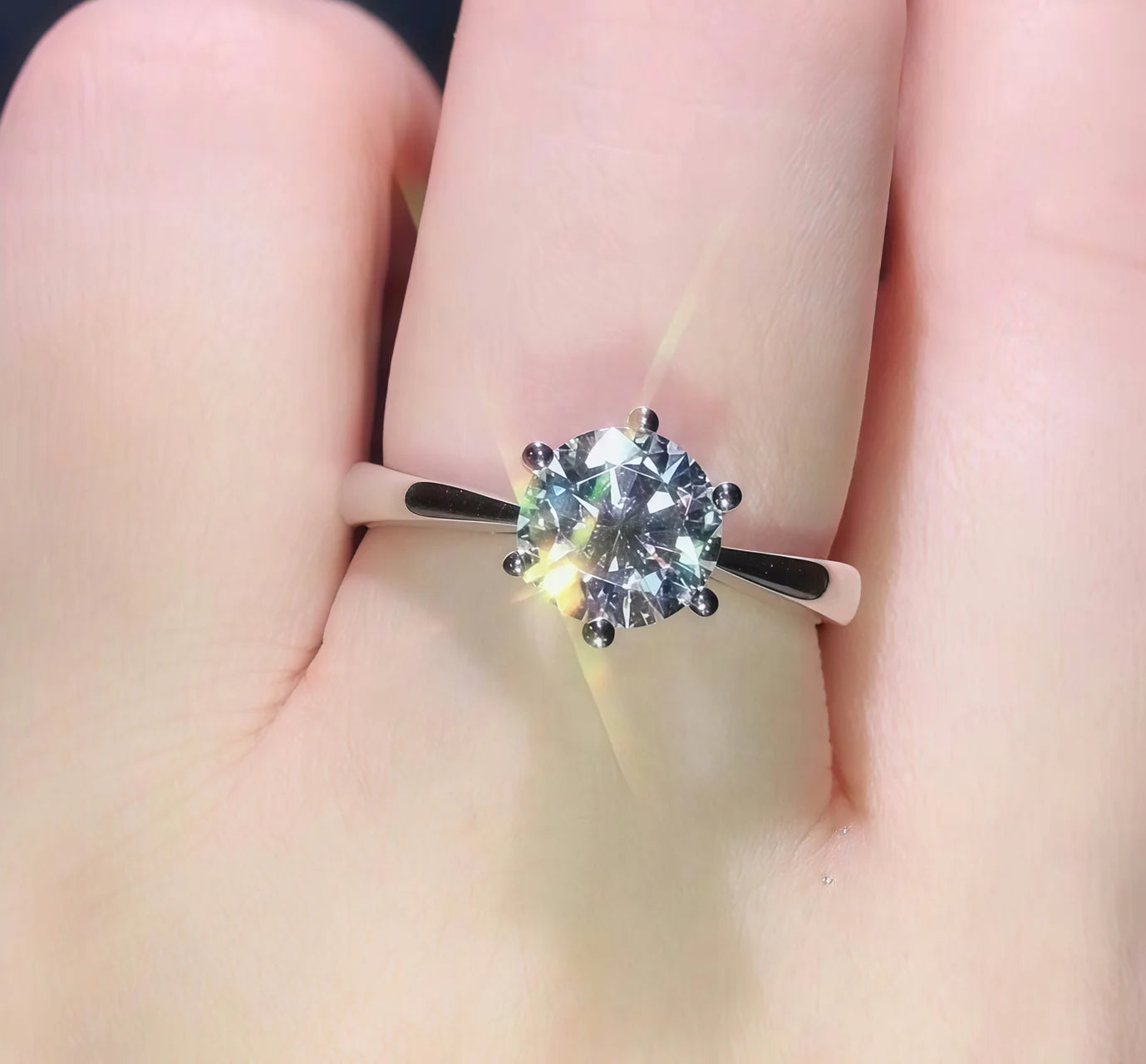 Moissanite Stud Ring