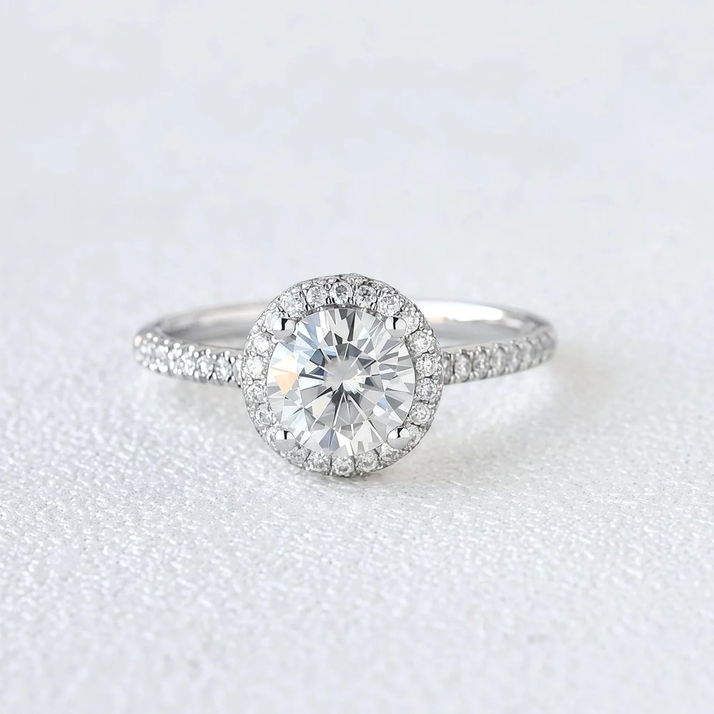 Moissanite Halo Ring